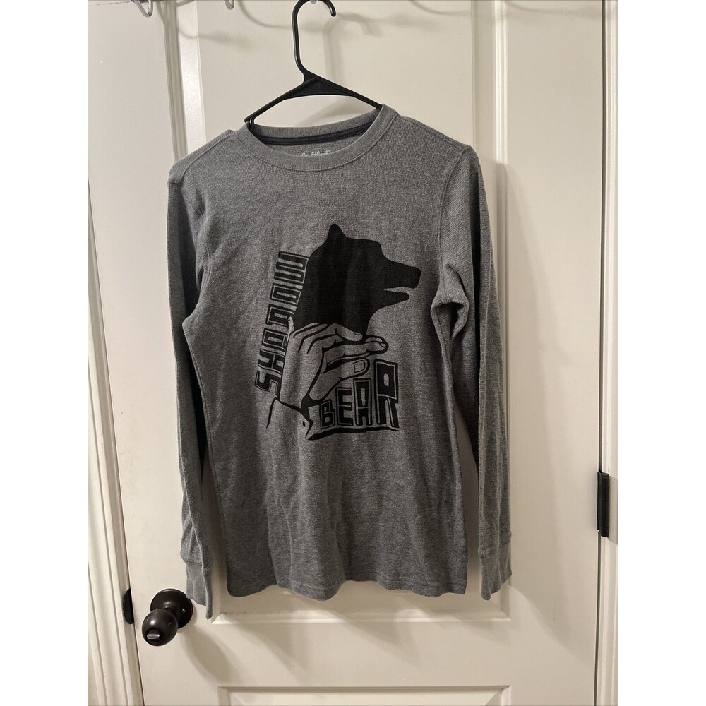 Cat & Jack Boys Graphic Long Sleeved Thermal Shirt Size XL 16 Gray